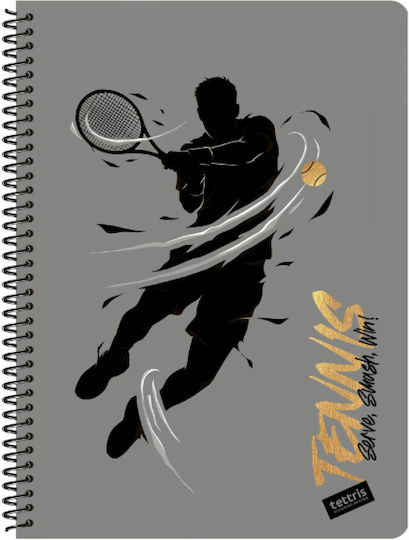 Tettris Spiral Notebook Ruled 120 Sheets 4 Subjects (Miscellaneous Designs) A4-4Th-215