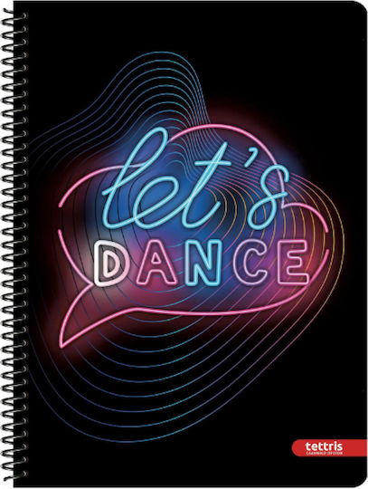 Tettris Spiral Notebook Ruled 120 Sheets 4 Subjects (Miscellaneous Designs) A4-4Θ-214