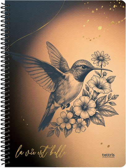 Tettris Spiral Notebook Ruled 120 Sheets 4 Subjects (Miscellaneous Designs) A4-4Th-209