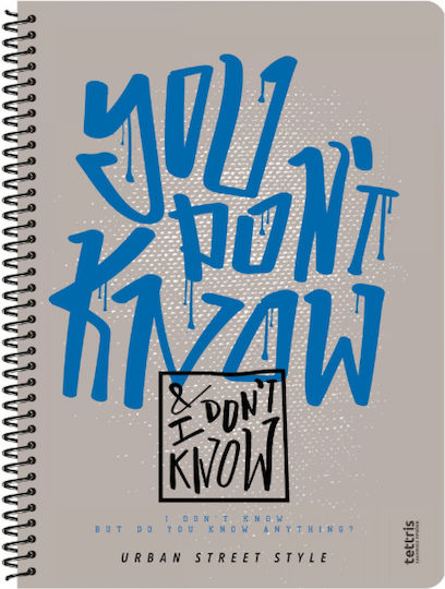 Tettris Spiral Notebook Ruled 120 Sheets 4 Subjects (Miscellaneous Designs) A4-4Th-213