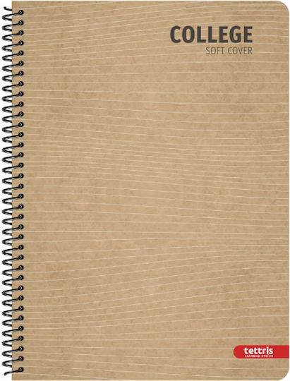 Tettris Spiral Notebook Ruled 60 Sheets 2 Subjects (Miscellaneous Designs) A4-2Θ-252