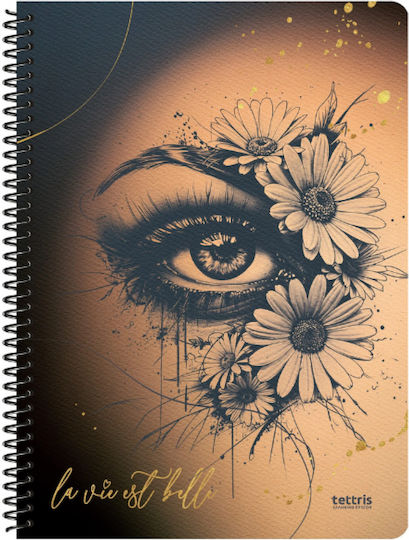 Tettris Spiral Notebook Ruled 60 Sheets 2 Subjects (Miscellaneous Designs) A4-2Θ-209