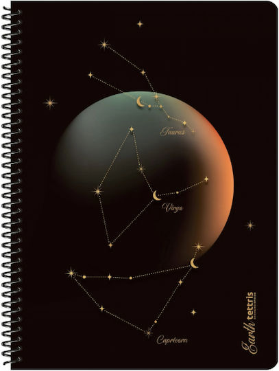 Tettris Spiral Notebook Ruled 60 Sheets 2 Subjects (Miscellaneous Designs) A4-2Θ-212