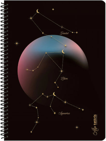 Tettris Spiral Notebook Ruled 60 Sheets 2 Subjects (Miscellaneous Designs) A4-2Θ-212
