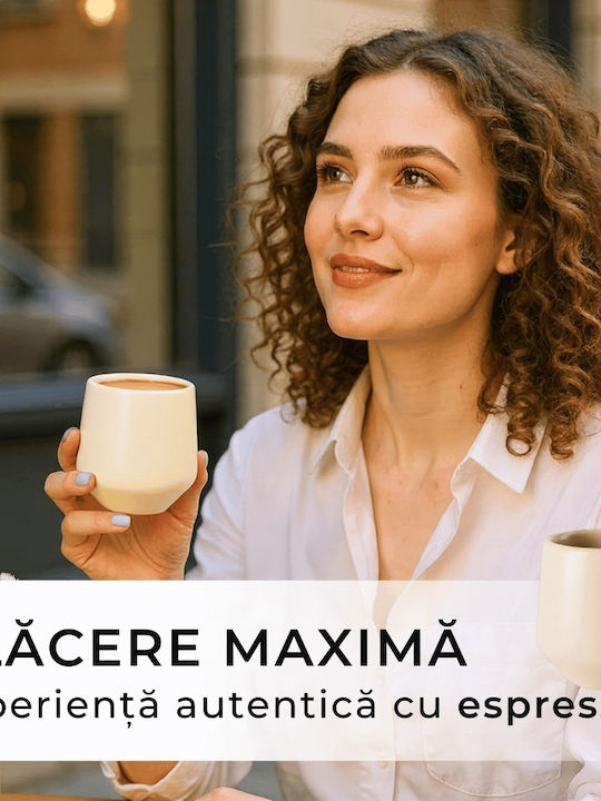 Miamio Set Cesti Espresso Ceramice Roz 90ml 4 Bucăți