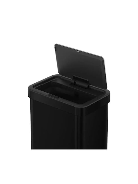 Eko Coș De Gunoi Din Oțel Inoxidabil Cu Senzor Negru 50lt