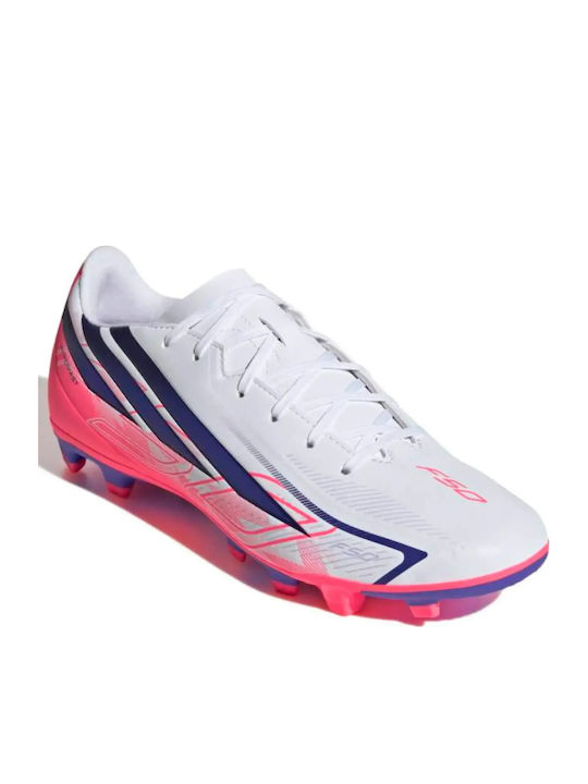 adidas F50 Hyperfast Club FG/MG Football Shoes with Cleats White
