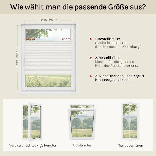 Woltu Fabric Shading Blind In Ecru Colour W80xH130cm