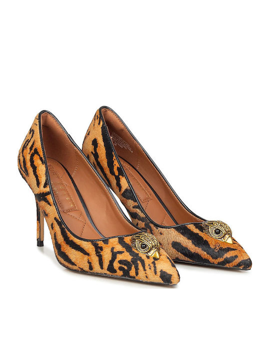 Pantofi cu toc Animal Print Maro