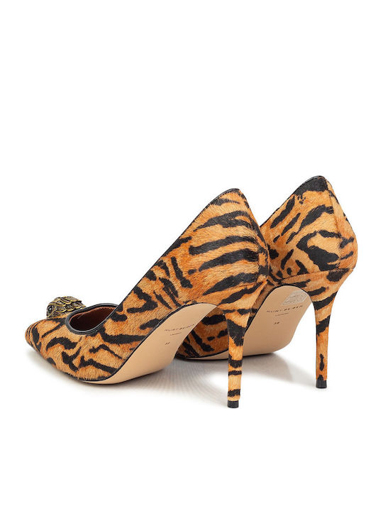 Pantofi cu toc Animal Print Maro