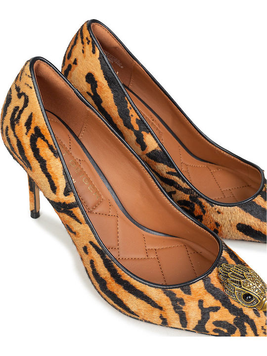 Pantofi cu toc Animal Print Maro