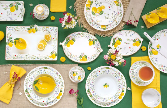 Easylife Set Of Stainless Steel Serving Utensils 2 Pieces Yellow Fleurs Et Citrons