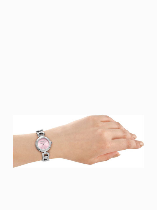 DKNY Women's Battery Watch with Silver Metal Bracelet