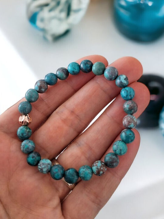 Brățară Naturală Howlite Turcoaz Americană Zina Piatra 925 Argint Accesorii Aur Roz