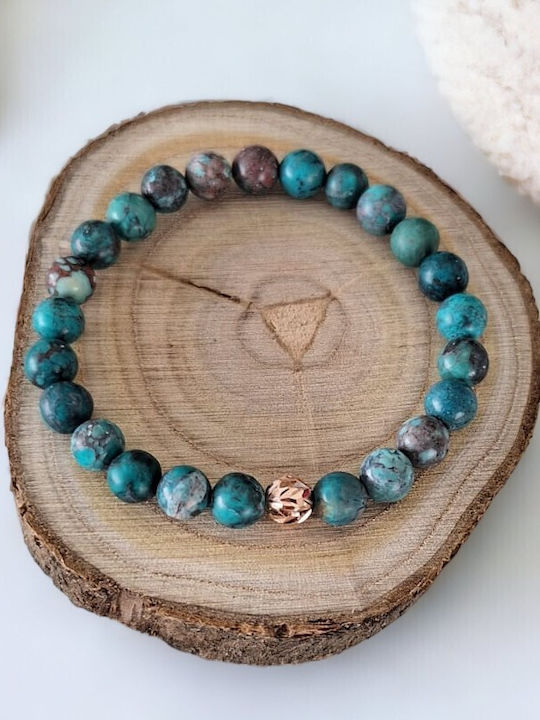 Brățară Naturală Howlite Turcoaz Americană Zina Piatra 925 Argint Accesorii Aur Roz