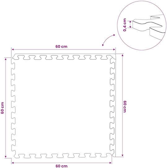 vidaXL Gym Puzzle Mats Grey 60x60cm 40 Pieces