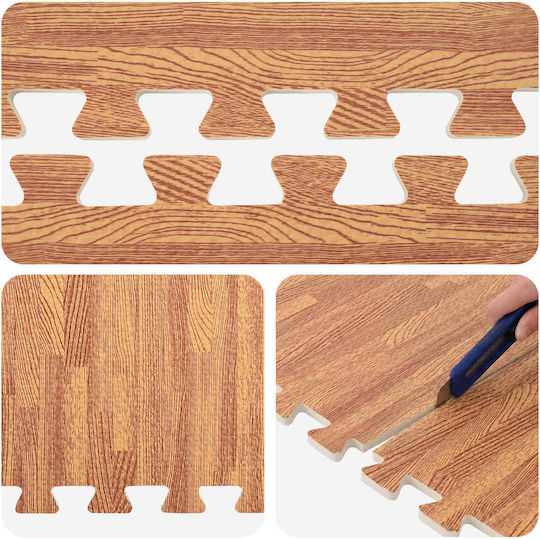 vidaXL Δάπεδα Παζλ Γυμναστηρίου Καφέ 60x60x1cm 50τμχ