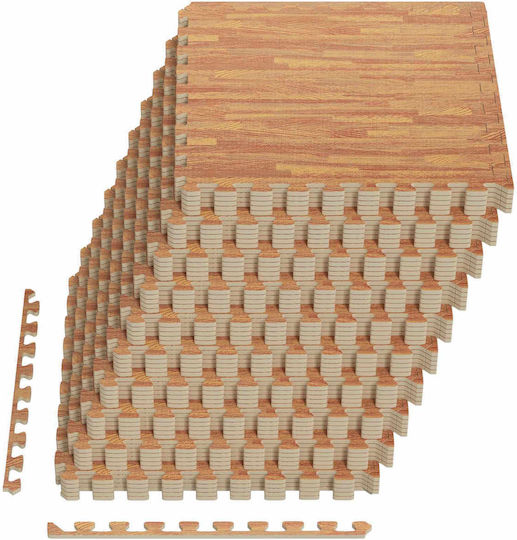 vidaXL Δάπεδα Παζλ Γυμναστηρίου Καφέ 60x60x1cm 50τμχ