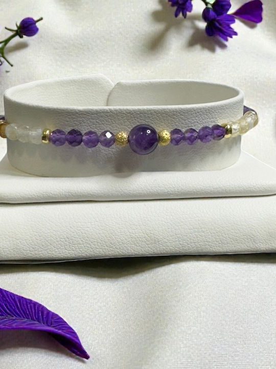 Elegant Adjustable Charlotte Bracelet Made Amethyst Citrine 925 Silver Gold Plated