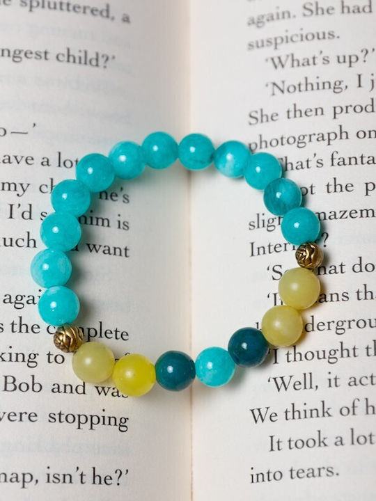 Women's Bracelet Made Natural Amazonite Lemon Jade Phoenix Stone “geetica”