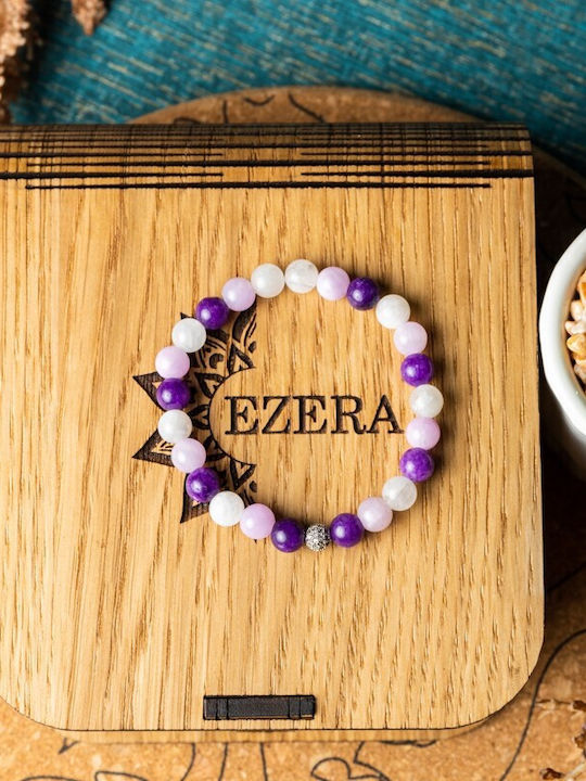 Brățară Din Piatră Naturală Pentru Fete Kelli Cu Piatra Lunii Jad Violet Cristale Mărgele 6mm