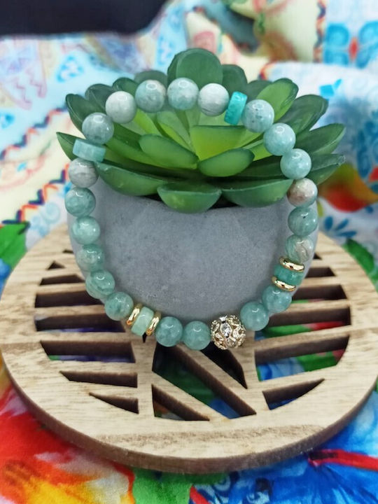Amazonite Green Jade Crystal Bracelet Women Kaira Gold Charm 6mm Beads Amazonite Green Jade Crystal Bracelet Women Kaira Gold Charm 6mm Beads