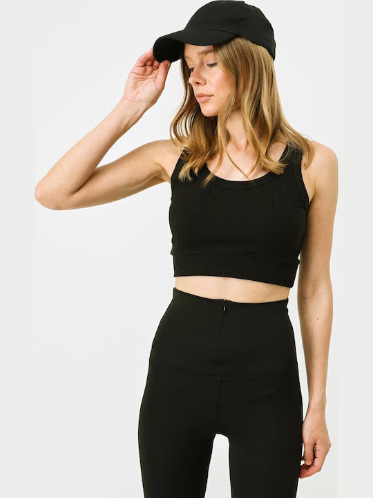 Cotton Rib Elastic Women's Tank Top with Spaghetti Strap