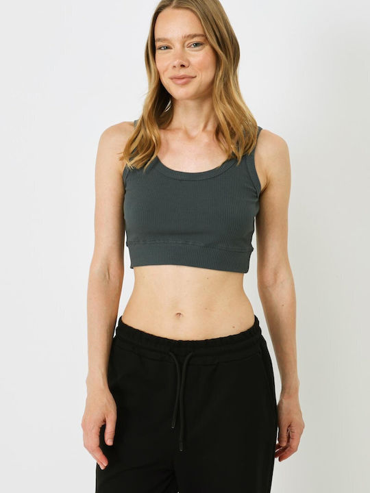 Cotton Rib Elastic Women's Tank Top with Spaghetti Strap