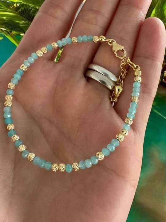 Brățară Elegantă Handmade Pentru Femei Nabila Amazonit Argint 925 Placat Cu Aur