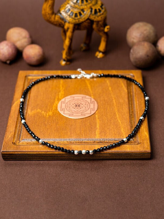 Blake Choker Necklace Made Black Spinel Semi-precious Stones Accessories 925 Silver Clasp System