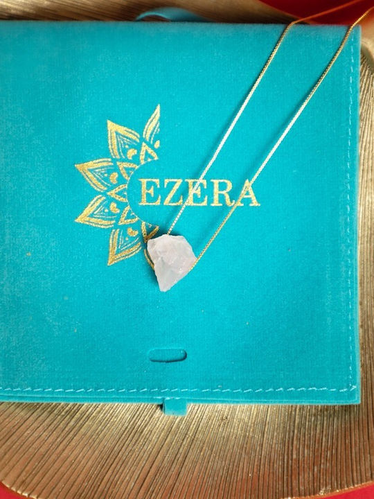 Delicate Necklace Natural Pink Quartz Stone Dara 18k Gold Plated