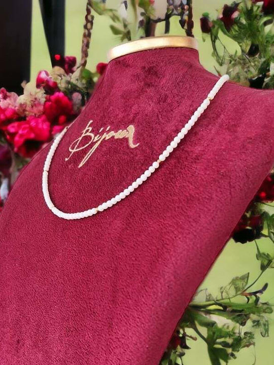 Cocker Kalista Necklace White Coral Beads 925 Silver Gold Plated