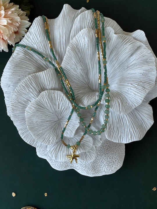 Colier Handmade În 3 Straturi Verzi Safyia Miyuki Jad Verde Argint Colier Handmade În 3 Straturi Verzi Safyia Miyuki Jad Verde Argint