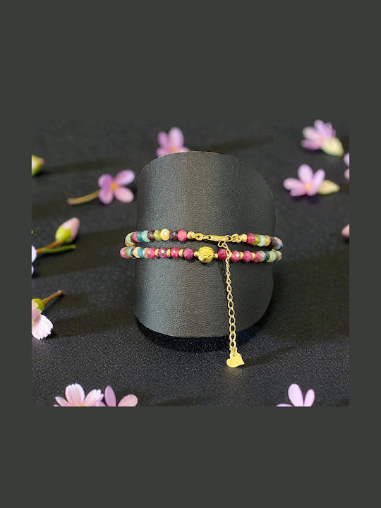 Colier Vesel Multicolor Din Argint Placat Cu Aur Accesorii Reglabile
