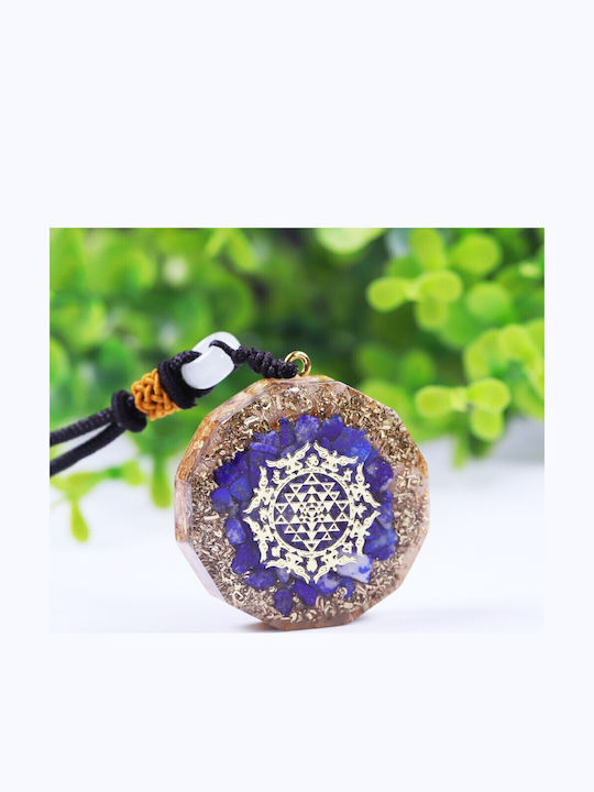 Lapis Lazuli Orgon Ruben Kristall Halskette Sriyantra Symbol Kupferfolien