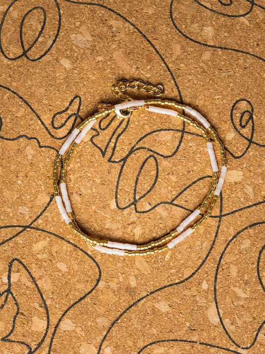 Colier Cu Piatră Semiprețioasă Roz Cuarț Elegant Piatră Naturală Choker Vania Sunstone Miyuki Seed Placat Cu Aur 18k