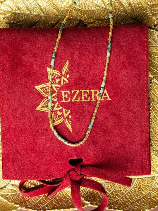 Colier Cu Piatra Semiprețioasă Turcoaz Africană Fierbinte Choker Placat Cu Aur 18k Pietre Naturale Elegante Vania Sunstone Miyuki