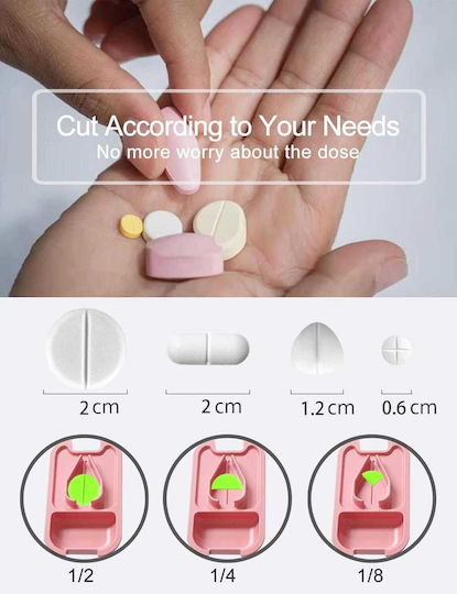 Pill Organizer Cutter & Built In Storage Dark Blue