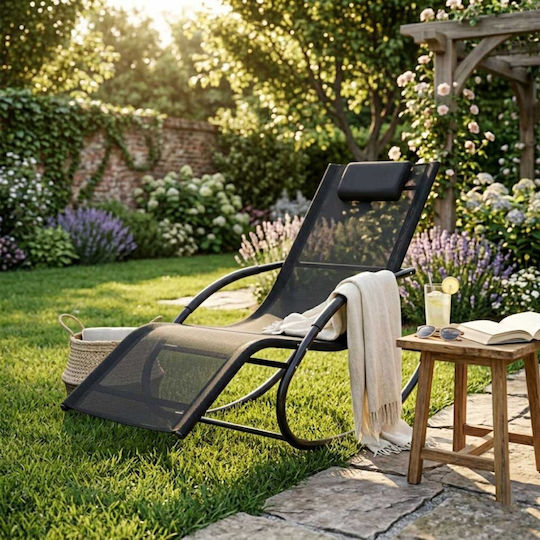 ikonka Black Beach Lounger-Armchair