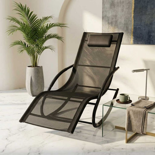 ikonka Black Beach Lounger-Armchair