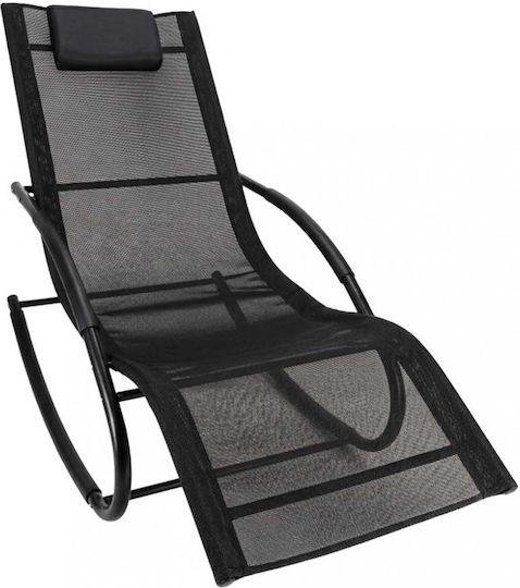 ikonka Black Beach Lounger-Armchair