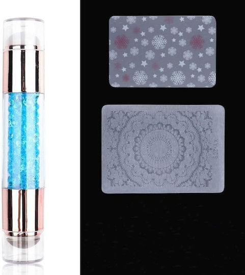 Silicone Nail Print 1 Piece & 2 Plates – Silicone Stamp Double