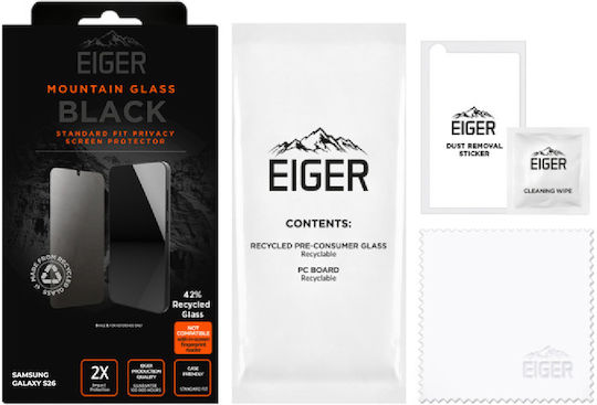 Eiger Folie Protectie Telefon Galaxy S26 Sticla Temperata Anti-spion 2.5d Negru Transparent