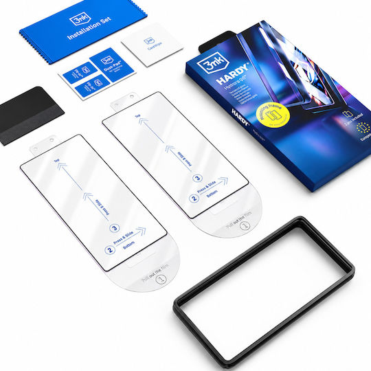 3mk 2er Pack Gehärtetes Glas Google Pixel 9 Pro XL Anwendungsrahmen Schwarz Transparent
