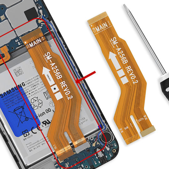 Clappio Motherboard Flex Kabel Samsung Galaxy A25 5G Haupt Ribbon Kabel Gold