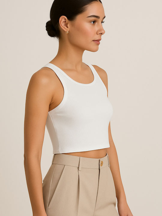 Women's Cotton Crop Top with Wide Spaghetti Straps