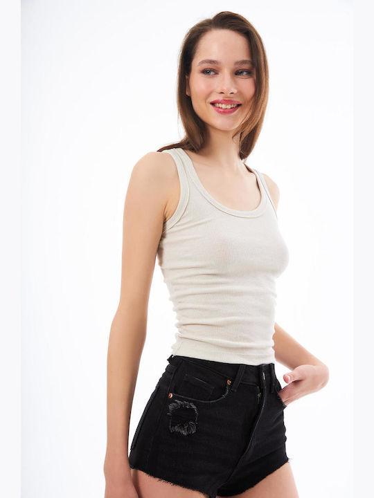 Women's Cotton Sleeveless Ribbed Blouse