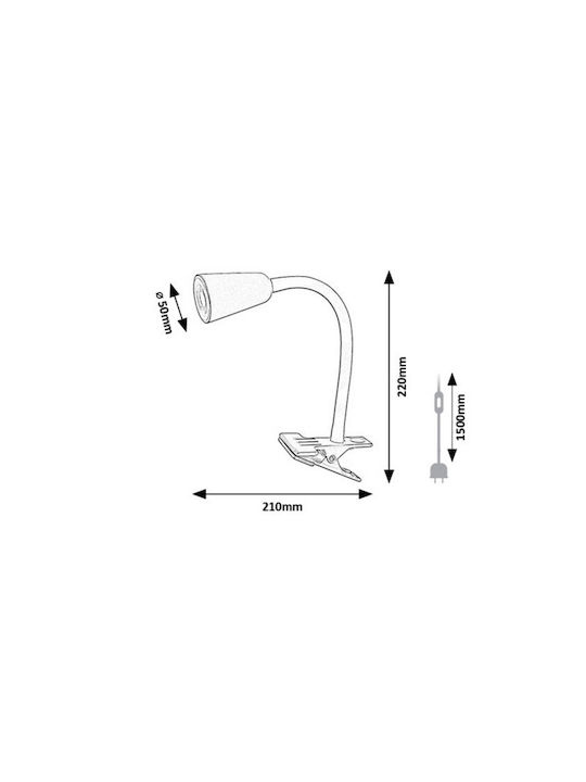 Rabalux Office Lamp with Flexible Arm for GU10 Socket and Clip in Orange Colour