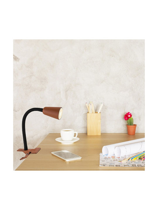 Rabalux Office Lamp with Flexible Arm for GU10 Socket and Clip in Orange Colour
