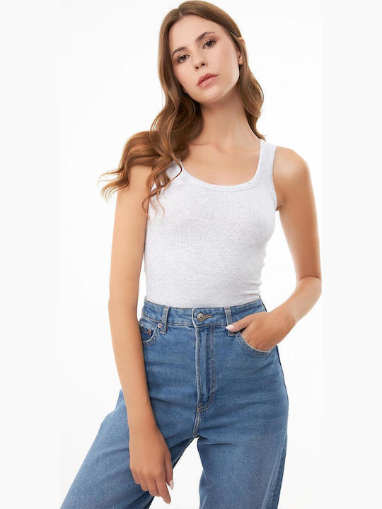 Women's Cotton Sleeveless Ribbed Blouse